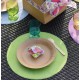 Set de table rond intissé vert 34 cm les 10