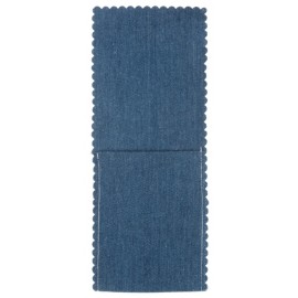 Pochettes à couverts et serviette jean bleu clair les 4