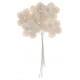 Fleurs coton blanc sur tige les 6
