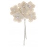 Fleurs coton blanc sur tige les 6