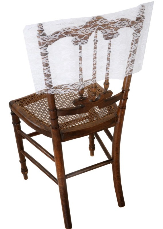 Housse dossier de chaise dentelle blanche les 2  déco de chaises