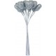 Coeurs argent pailletés sur tige les 12