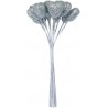 Coeurs argent pailletés sur tige les 12