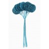Ronds pailletés turquoise sur tige les 12