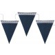 Guirlande fanions bleu jean en coton 237 cm