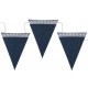 Guirlande fanion bleu jean en coton 237 cm