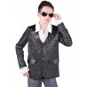 Déguisement veste noire à paillettes garçon luxe