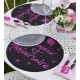 Set de table joyeux anniversaire pailleté fuchsia 34 cm les 6