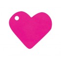 Etiquettes coeur fuchsia les 10