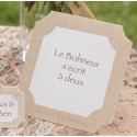 Marque-table cadre naturel coton et papier 16 cm