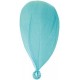 Plumes turquoise avec perle 8 cm les 6