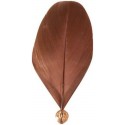 Plumes chocolat avec perle 8 cm les 6