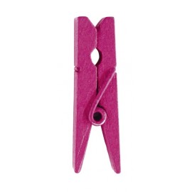 Mini pince en bois fuchsia les 24