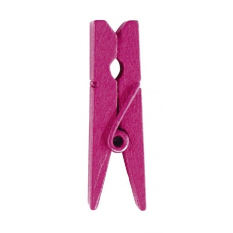 Mini pince en bois fuchsia les 24