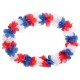 Collier hawaïen bleu-blanc-rouge