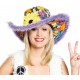 Chapeau flower power hippie lilas femme