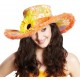 Chapeau flower power hippie orange femme