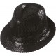 Chapeau borsalino à sequin noir adulte