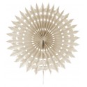 Eventails dentelle papier taupe 20 cm les 2