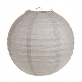 Lanterne boule papier taupe 20 cm les 2