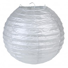 Lanterne boule papier argent 20 cm les 2