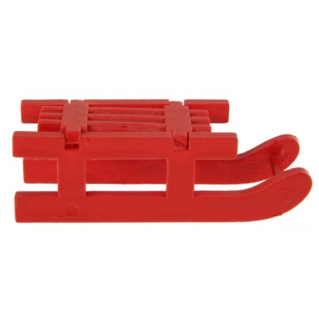 Petite luge déco en bois rouge les 4