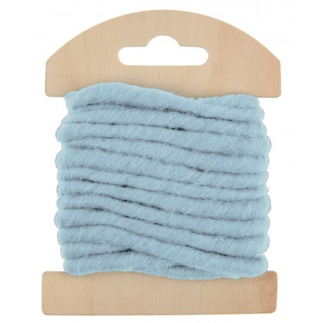 Cordon laine bleu ciel 4 mm x 3 M