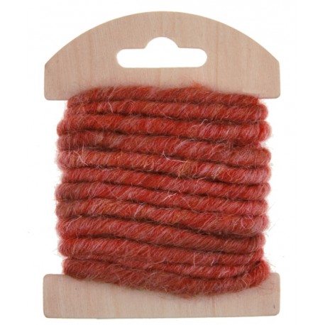 Cordon laine rouge 4 mm x 3 M