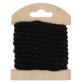 Cordon laine noire 4 mm x 3 M