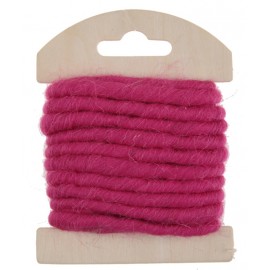 Cordon laine fuchsia 4 mm x 3 M