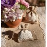 Sachets à dragées toile de jute et dentelle les 4