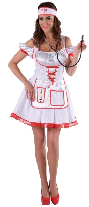 Les infirmières de santé Robe Uniforme Soubrette Femme De Ménage Esthéticienne fancy dress S 