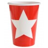 Gobelet carton rouge étoile blanche les 10