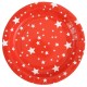Assiettes carton rouge étoiles blanches 22.5 cm les 10