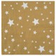 Serviettes de table or étoiles blanches papier les 10