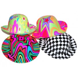 Chapeau melon fluo assortis adulte et enfant