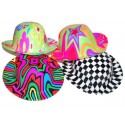 Chapeau melon fluo assortis adulte et enfant