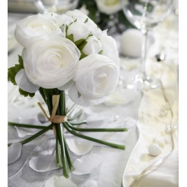 Pétales blanches en tissu avec feuilles les 100 Pétales blanches en tissu avec feuilles les 100