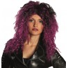 Perruque rock violette et noire femme