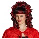 Perruque baroque noire et rouge femme