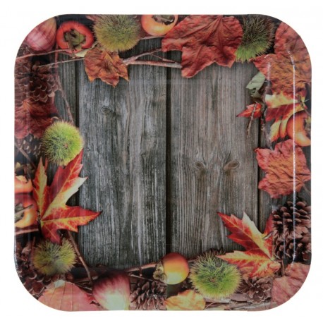 Assiette carton automne 23 cm les 10