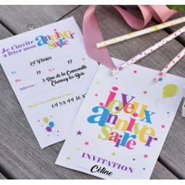 Carte invitation joyeux anniversaire les 6