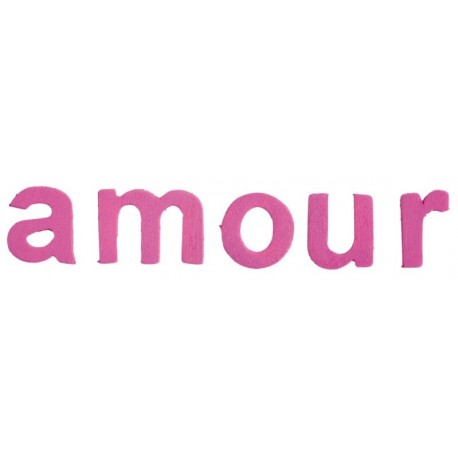 Lettres amour en bois fuchsia décoratives