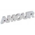 Mot Amour en bois argent pailleté