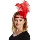 Bandeau Charleston rouge à plumes et sequin femme