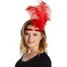 Bandeau Charleston rouge à plumes et sequin femme