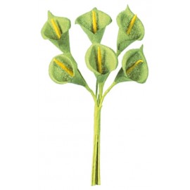 Mini arum vert anis en tissu sur tige les 24