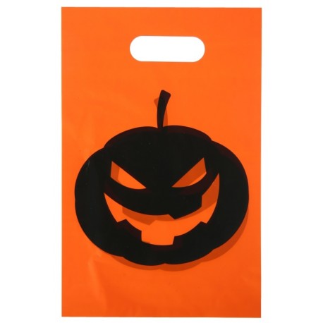 Sac à bonbons citrouille Halloween les 10