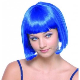 Perruque bleue courte femme