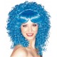 Perruque bleue bouclée femme luxe